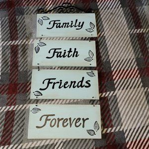 Family Faith Friends Foreve Wall Hang Home Decor